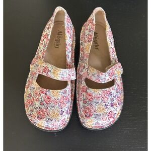 Alegria Floral Mary Jane Size 36 Nursing Shoes Comfort Leather US Women's 6